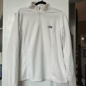 NORTH FACE white women’s TKA 100 1/4 zip fleece
